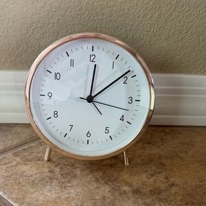 Threshold Gold and White Table Clock, 6.25” tall